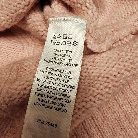 Cambridge Dry Goods Pink Turtleneck Sweater SZ L - Picture 11 of 12